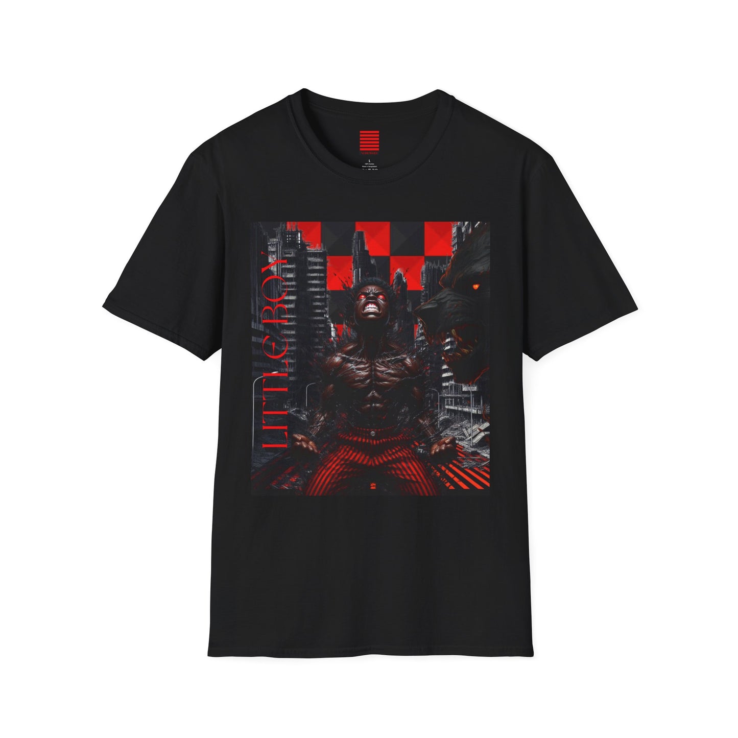 Edgy Graphic Unisex T-Shirt - 'Little Boy' and 'Noir Wolf' Design