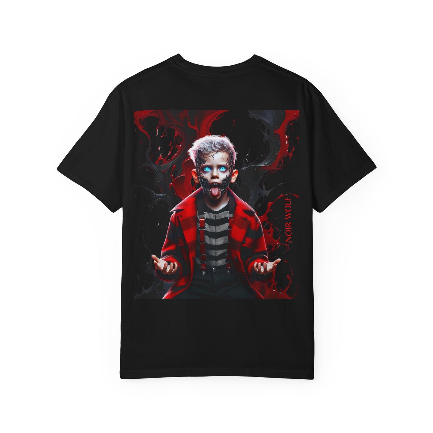 Horror Noir Wolf Unisex T-shirt - Little Boy on the Porch Zombie Kid