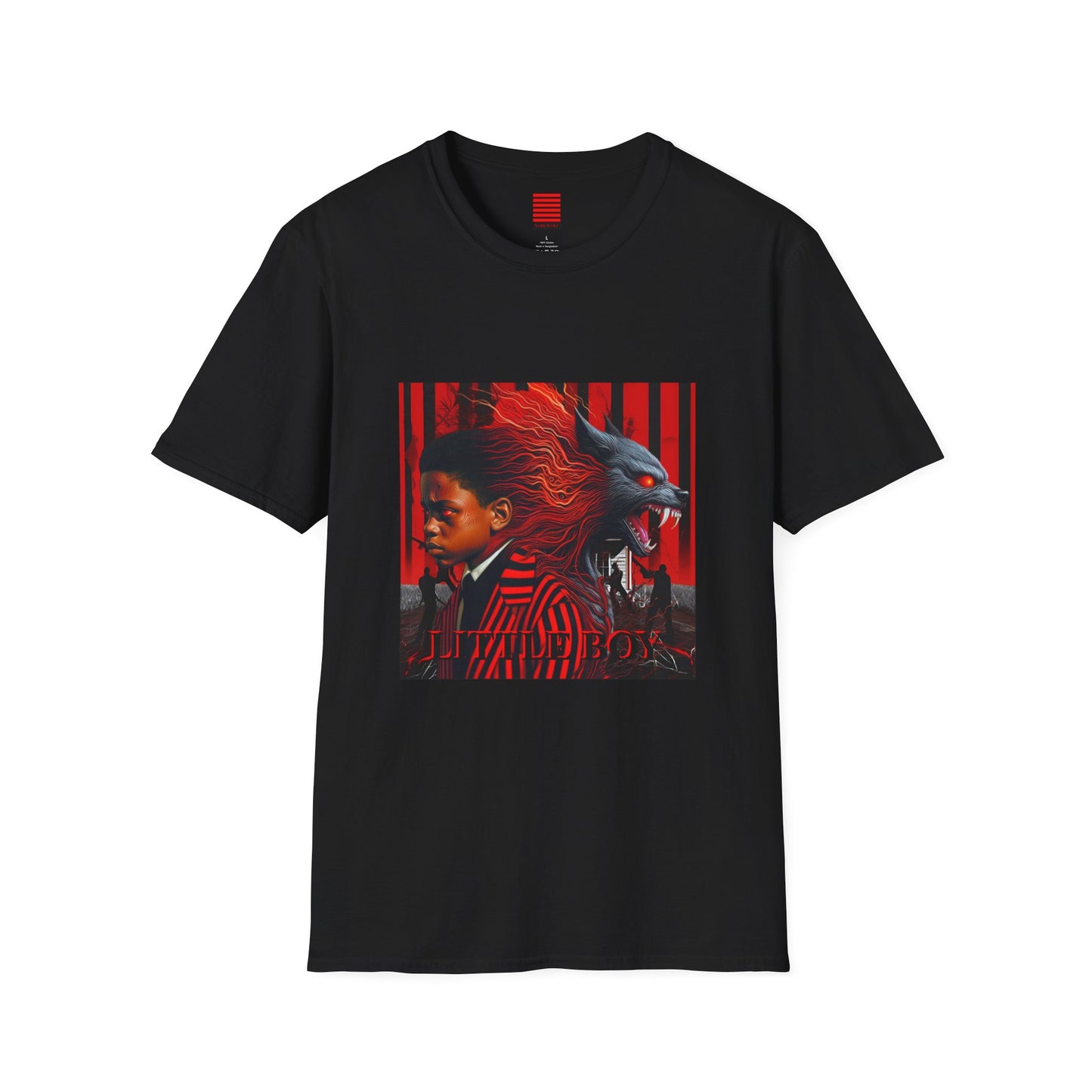 Unisex Softstyle T-Shirt - 'Noir Wolf' Graphic Tee for Bold Expressions