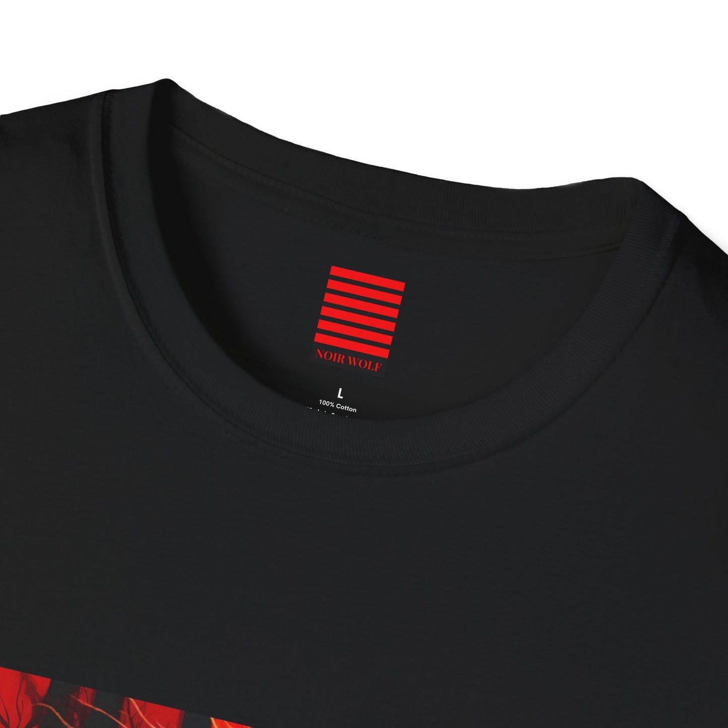 Unisex Softstyle T-Shirt - 'Noir Wolf' Graphic Tee for Bold Expressions