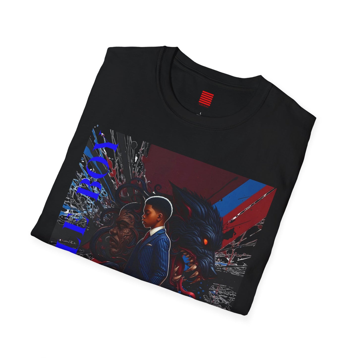 Noir Wolf Unisex Softstyle T-Shirt - Artistic Graphic Tee for Bold Fashion Enthusiasts