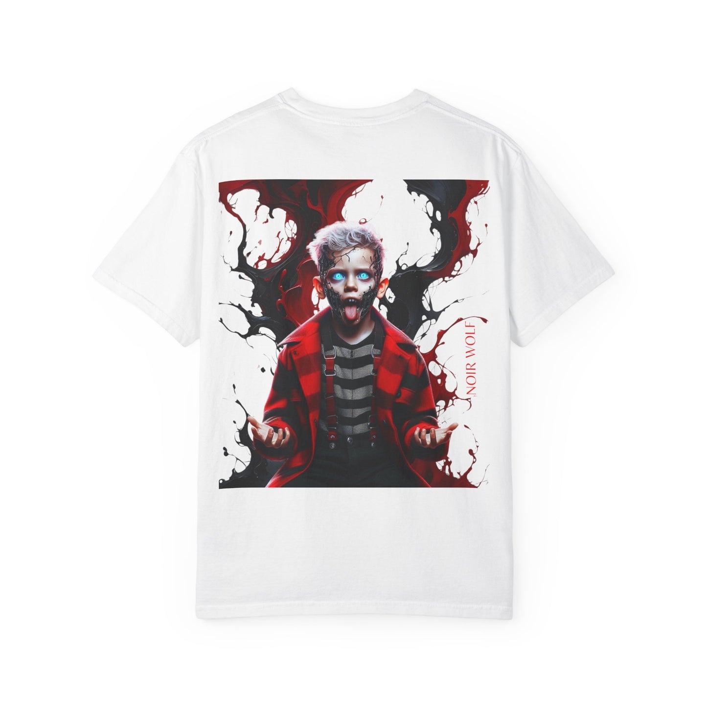 Horror Noir Wolf Unisex T-shirt - Little Boy on the Porch Zombie Kid
