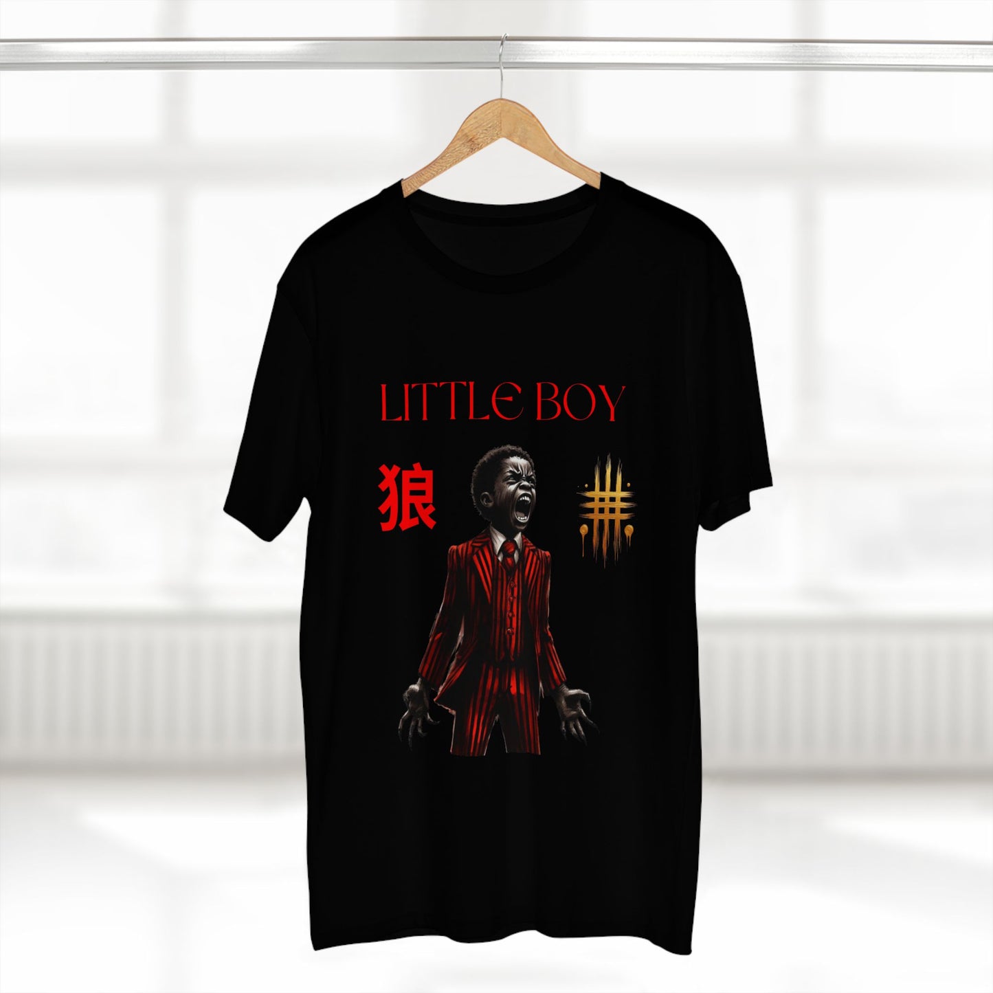 Men's Staple Tee Noir Wolf Little Boy