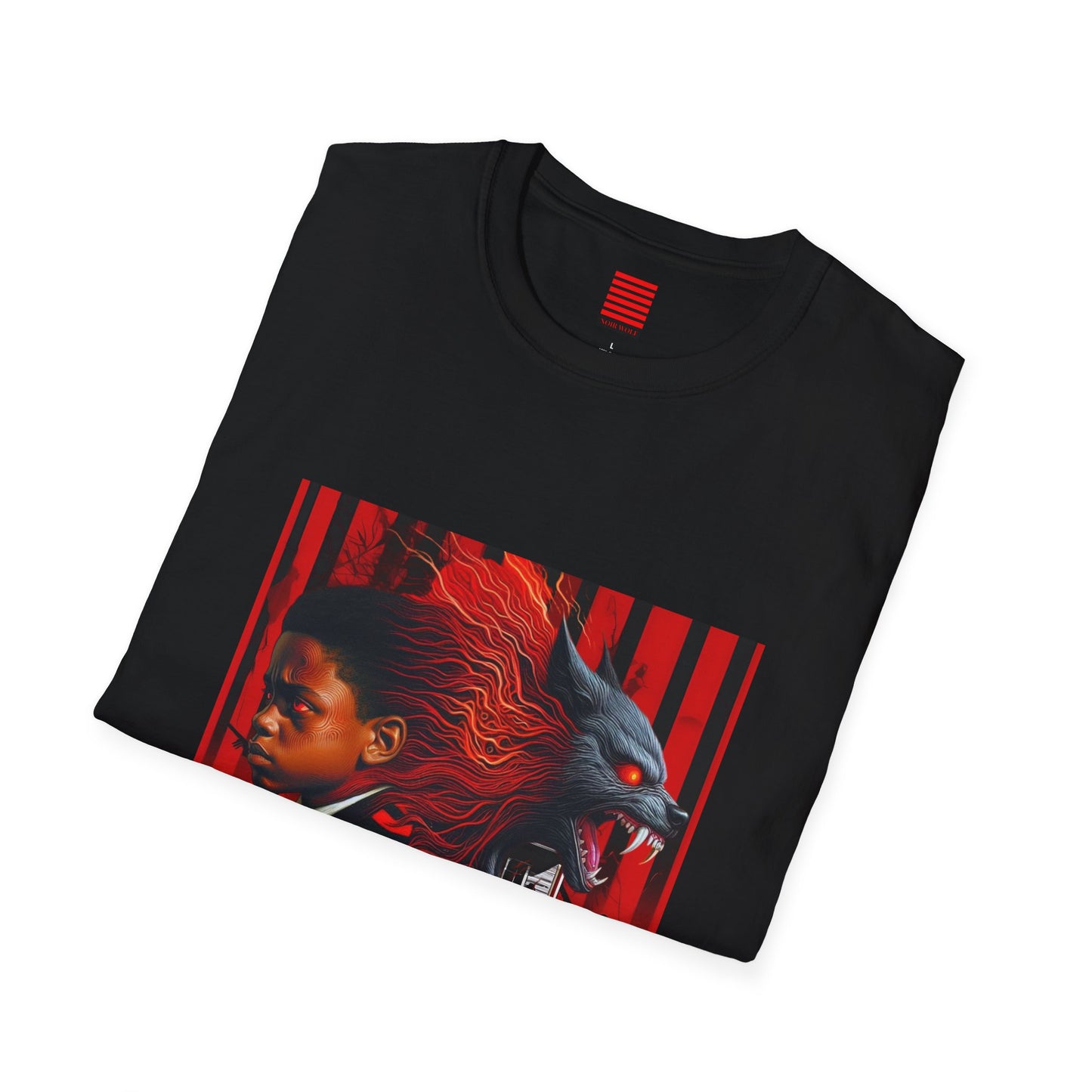 Unisex Softstyle T-Shirt - 'Noir Wolf' Graphic Tee for Bold Expressions