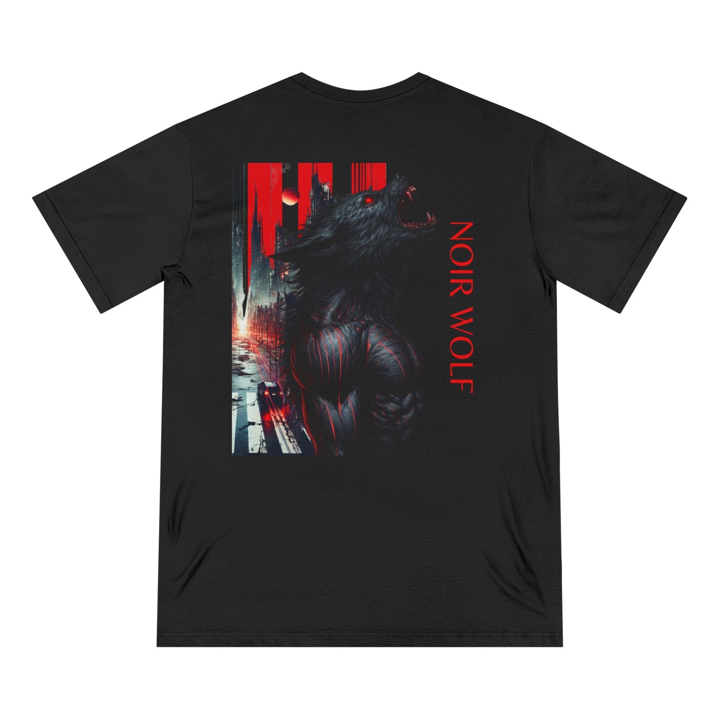 Noir Wolf Graphic Organic T-Shirt – Edgy Artwork for Bold Self-Expression