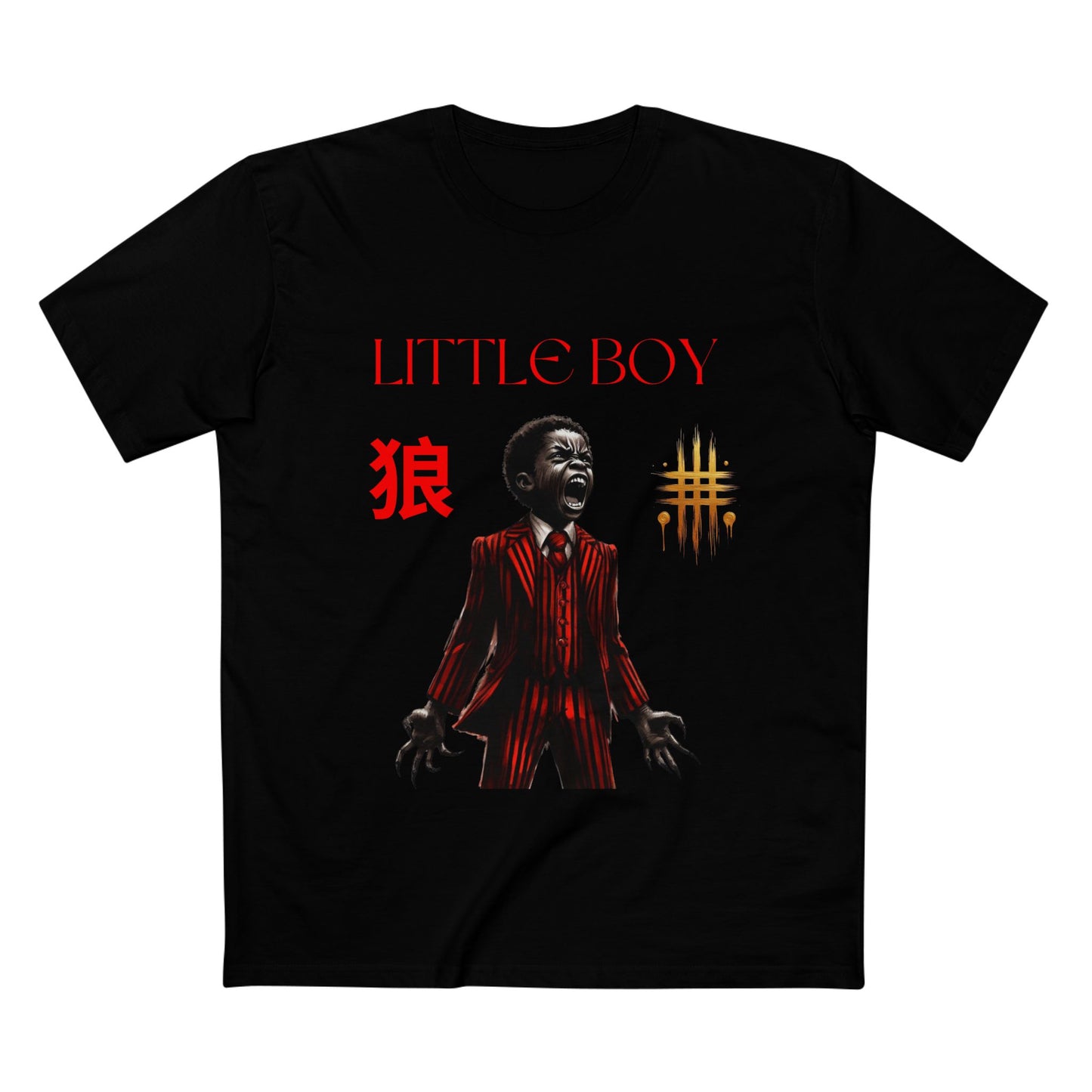 Men's Staple Tee Noir Wolf Little Boy