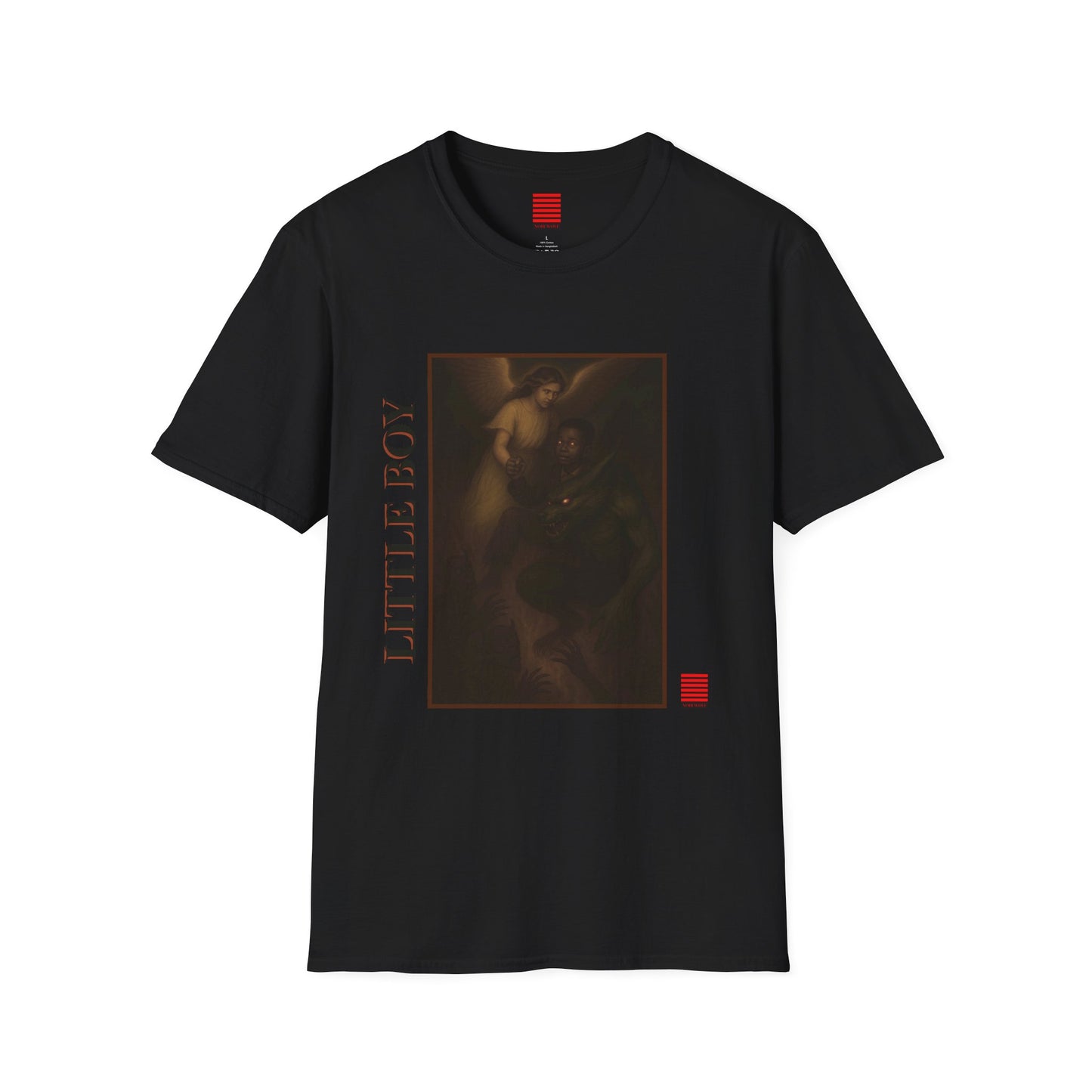 Unisex Softstyle T-Shirt - Little Boy & Noir Wolf Graphic Tee