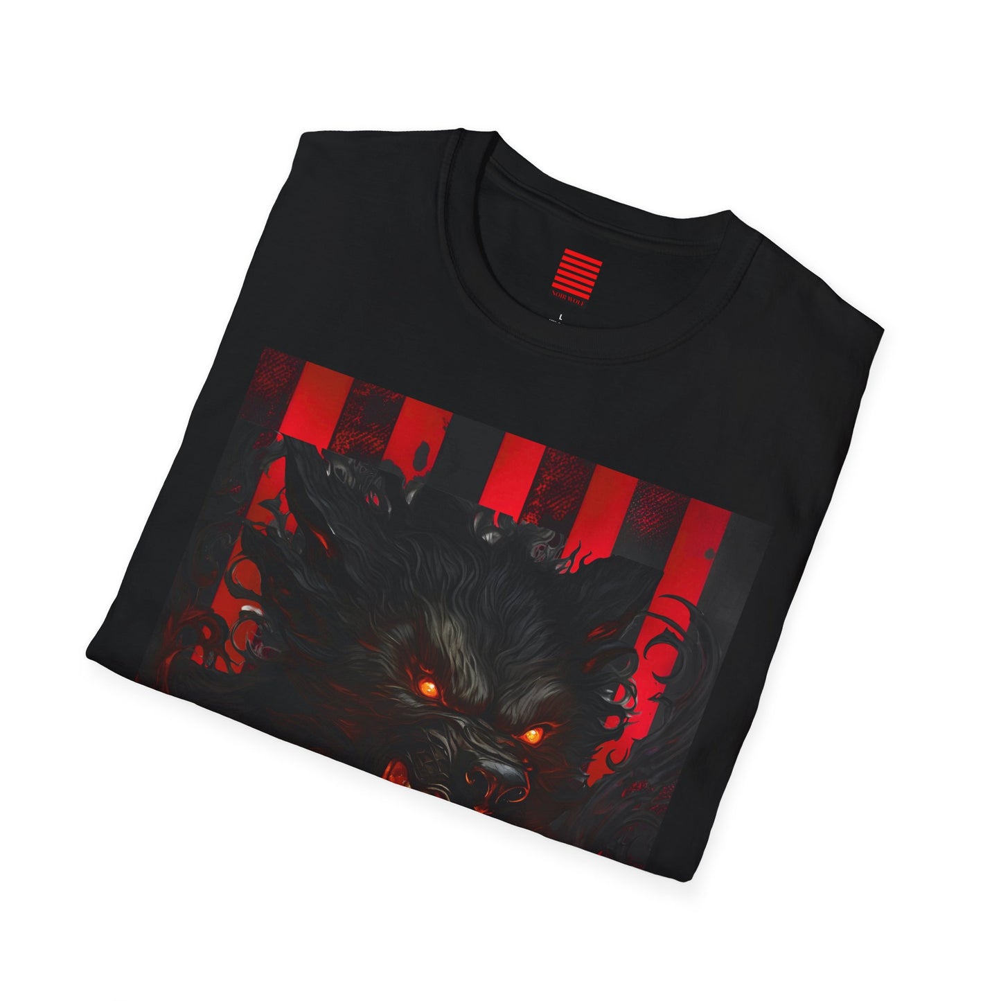 Noir Wolf Graphic T-Shirt - Unisex Softstyle Tee for Bold Fashion Lovers