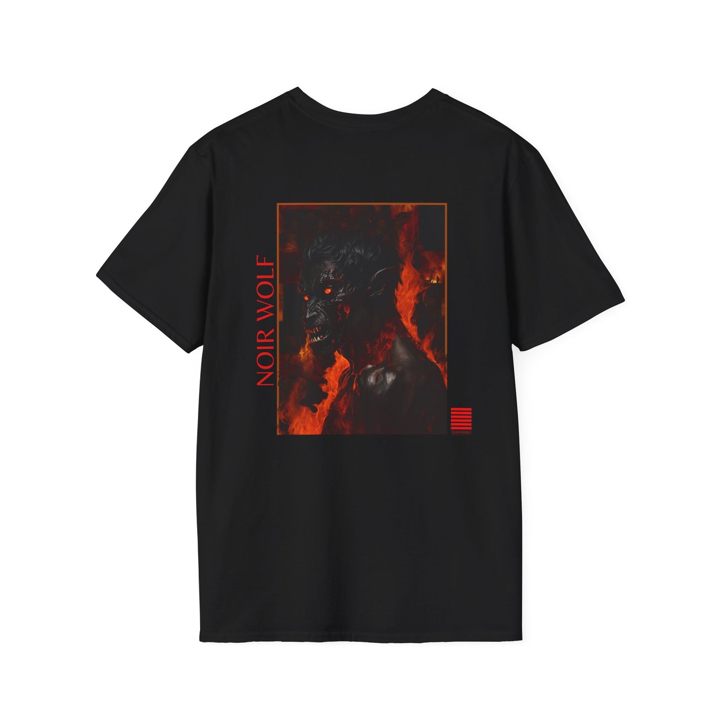 Unisex Softstyle T-Shirt - Noir Wolf Graphic Tee | Edgy Streetwear Fashion