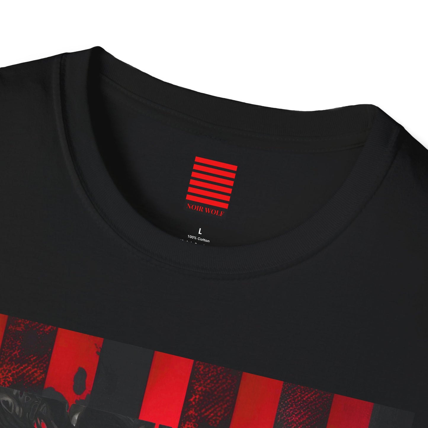 Noir Wolf Graphic T-Shirt - Unisex Softstyle Tee for Bold Fashion Lovers
