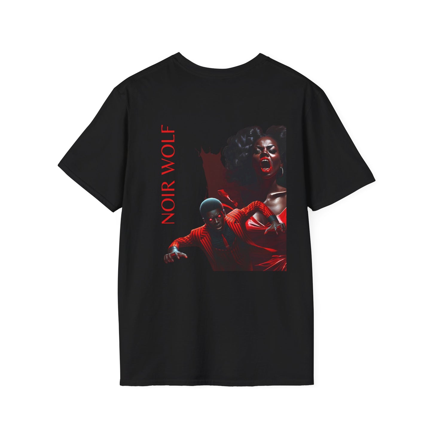 Noir Wolf Graphic T-Shirt - Unisex Softstyle Tee for Bold Fashion Lovers