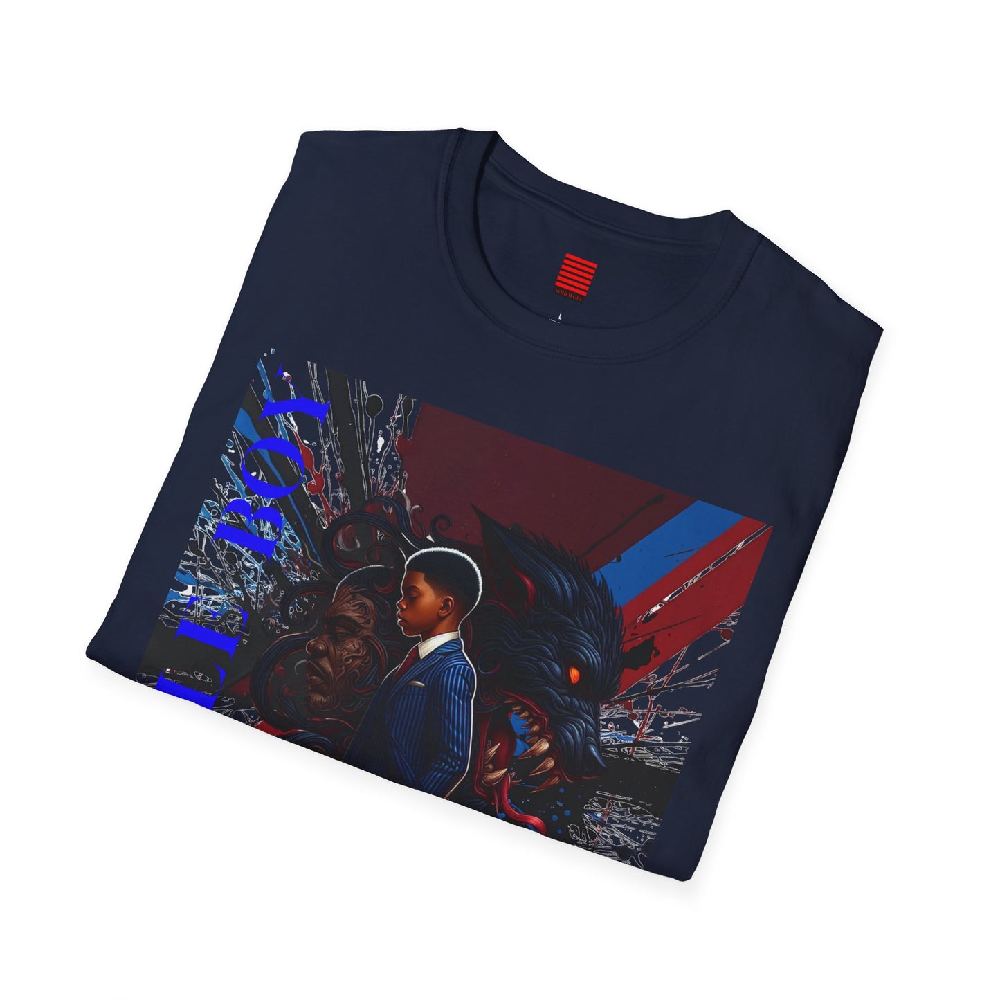 Noir Wolf Unisex Softstyle T-Shirt - Artistic Graphic Tee for Bold Fashion Enthusiasts