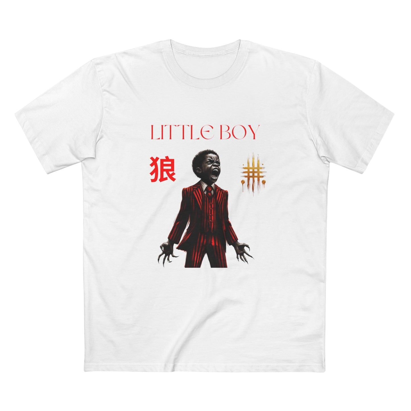 Men's Staple Tee Noir Wolf Little Boy