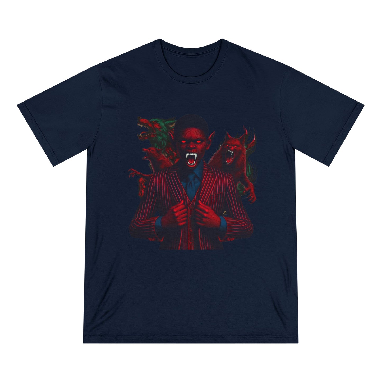 Organic Graphic T-Shirt - Little Boy on the Porch & Noir Wolf Design