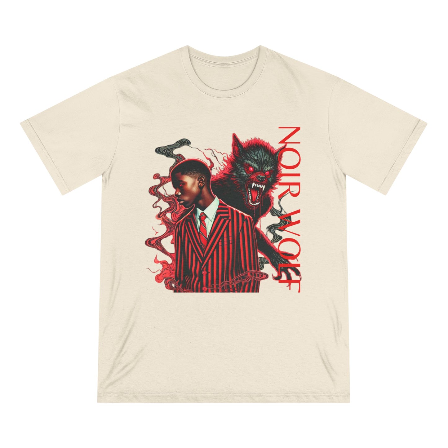 Noir Wolf Graphic Organic T-shirt - Perfect for Art Lovers and Trendsetters