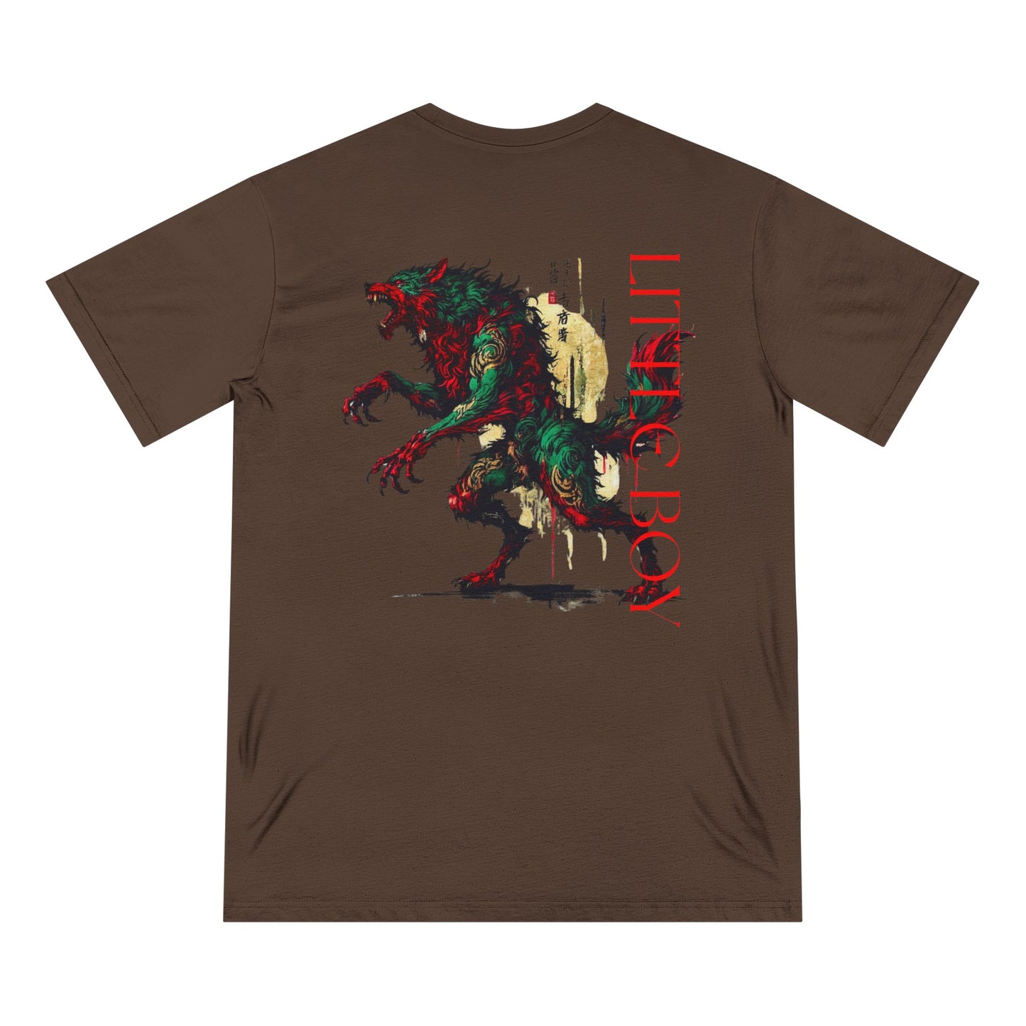 Organic Graphic T-Shirt - Little Boy on the Porch & Noir Wolf Design