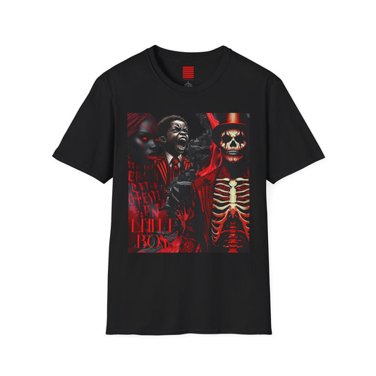 Unisex Graphic T-Shirt, Edgy Dark Horror Fan Apparel,  Little boy by Noir Wolf