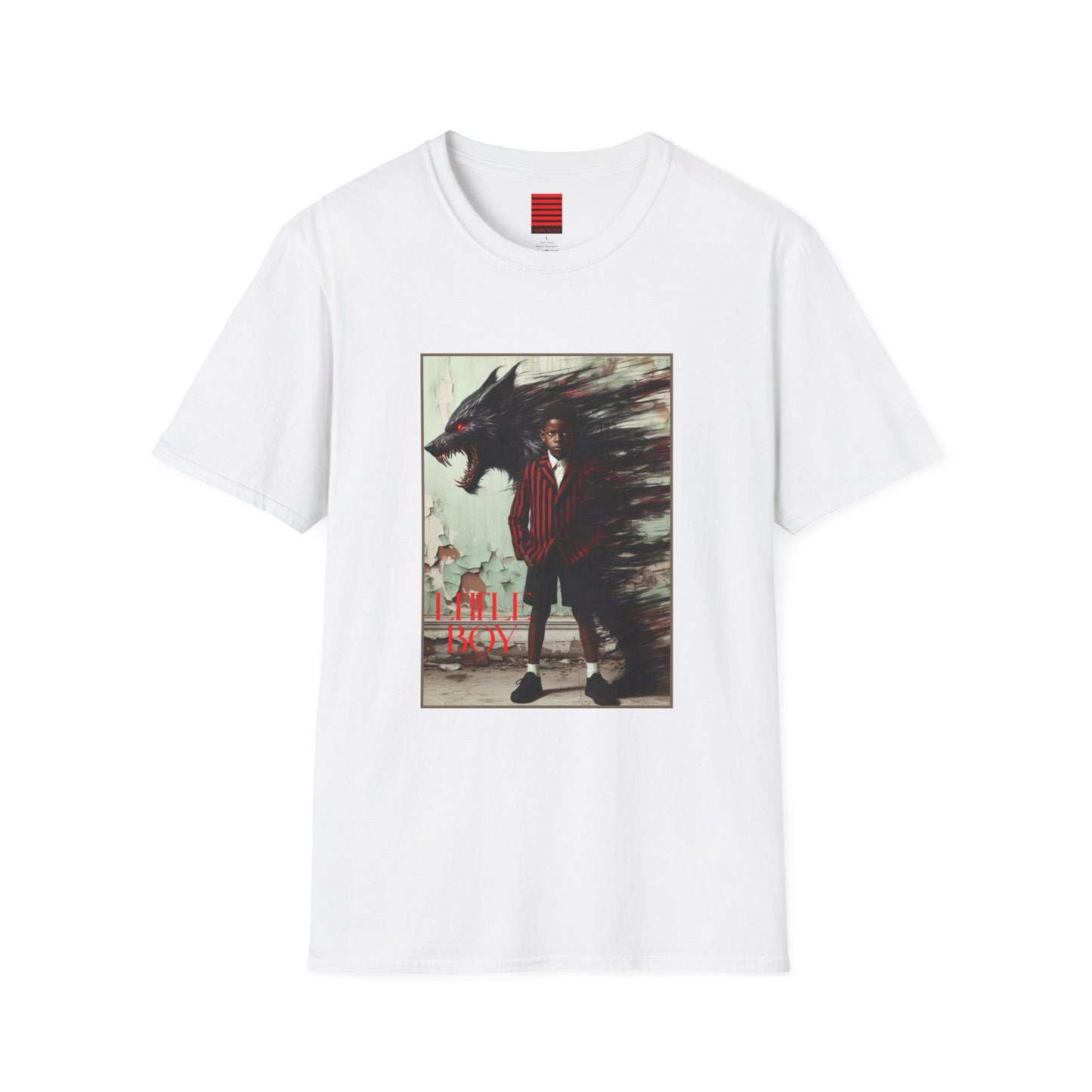 T-Shirt with NOir Wolf Little Boy Design
