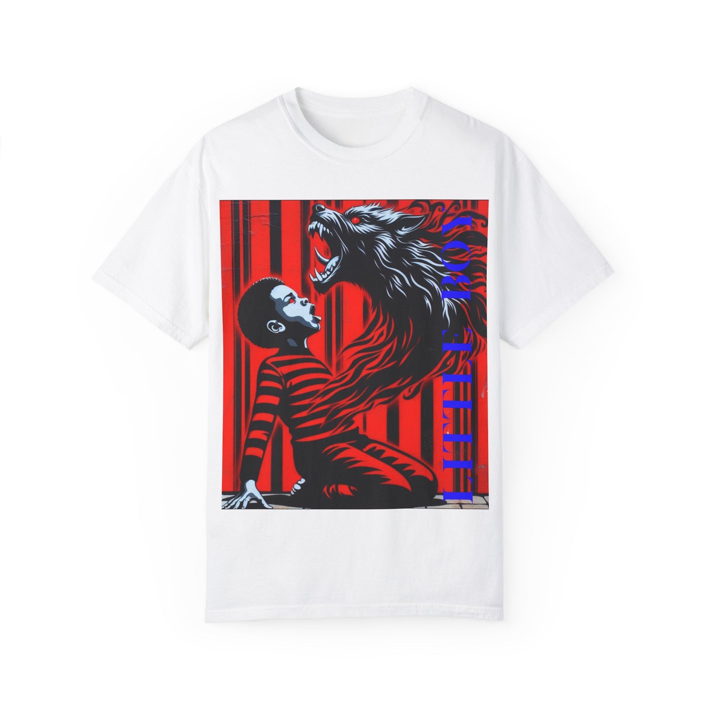 Unisex Garment-Dyed T-shirt Little boy By Noir Wolf