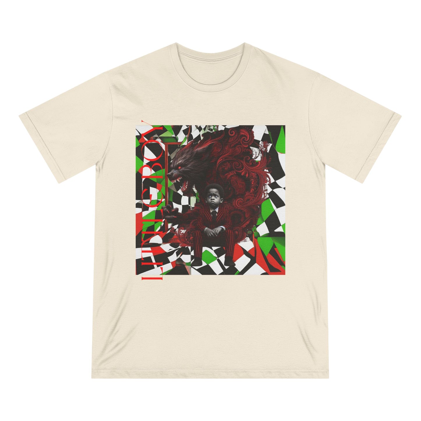 Unisex Organic Staple T-Shirt - 'Noir Wolf' Graphic Art Tee