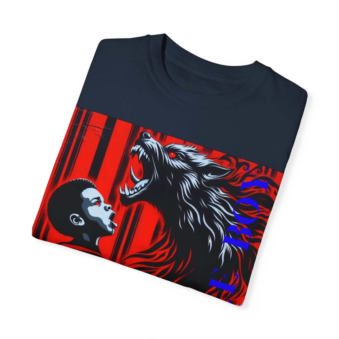 Unisex Garment-Dyed T-shirt Little boy By Noir Wolf