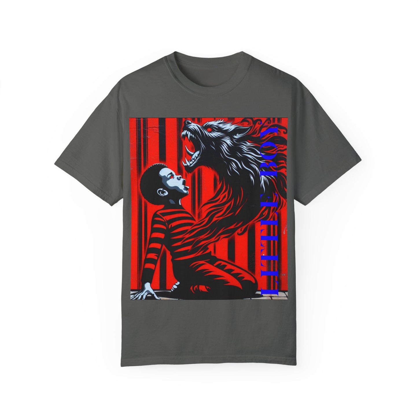 Unisex Garment-Dyed T-shirt Little boy By Noir Wolf