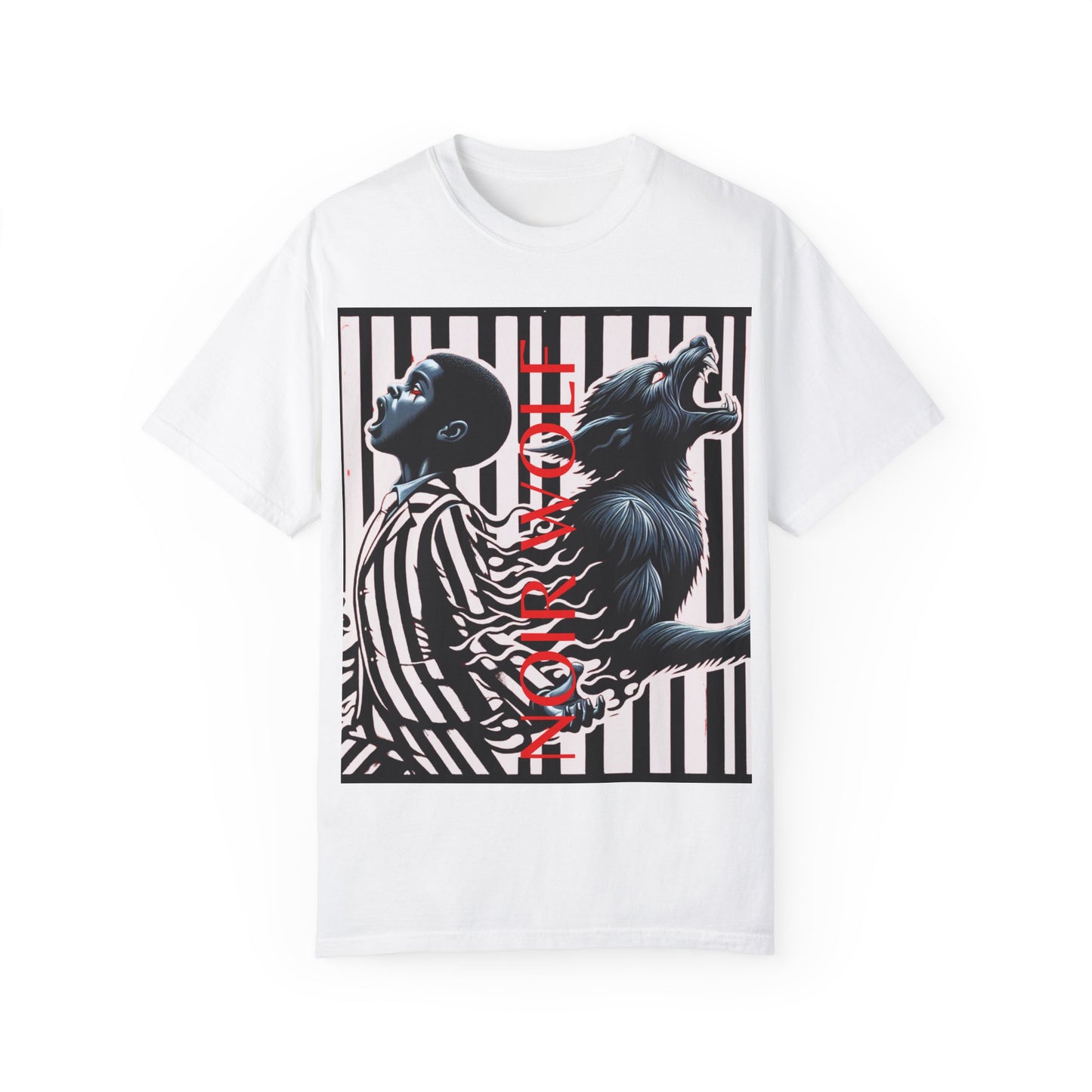 Unisex Garment-Dyed T-shirt Little boy By Noir Wolf