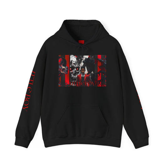 Gothic Art Hoodie, Edgy Streetwear Sweatshirt, Unisex Urban Style, Horror Aesthetic Apparel, Perfect for Gift Giving