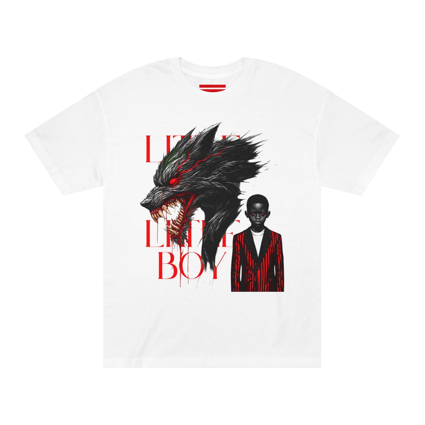 Noir Wolf Tee — 'Little Boy' Graphic Wolf & Suit Streetwear T-Shirt