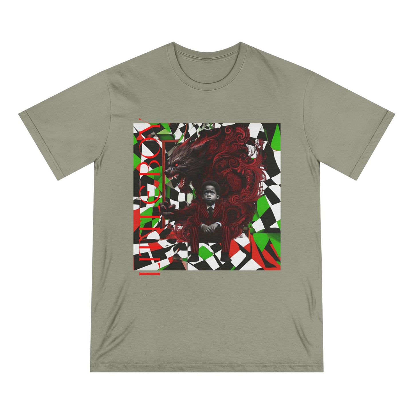 Unisex Organic Staple T-Shirt - 'Noir Wolf' Graphic Art Tee