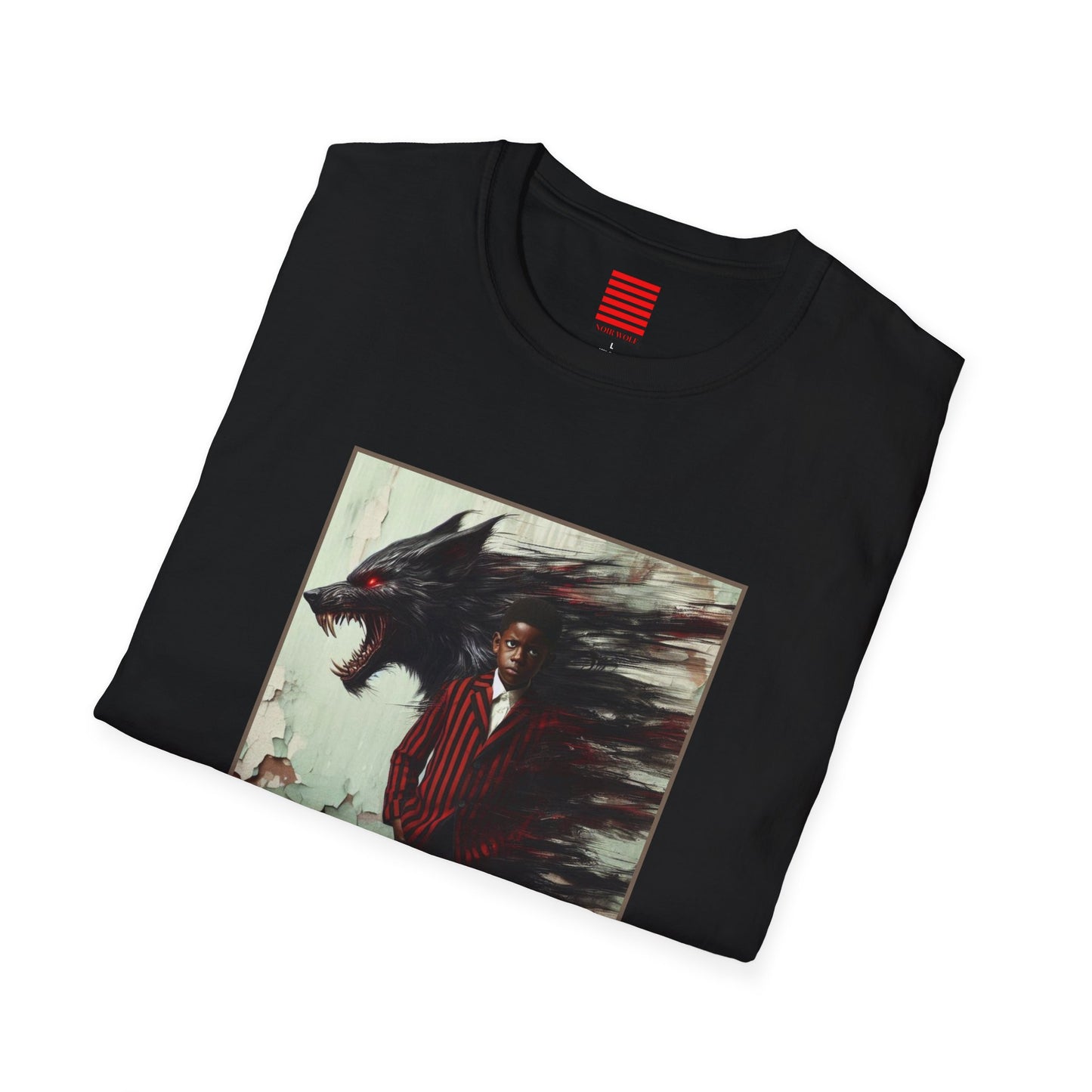 T-Shirt with NOir Wolf Little Boy Design