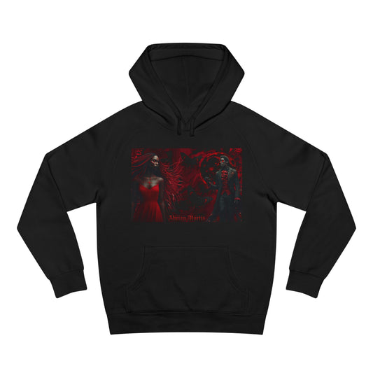 Noir Wolf Hoodie — Dark Gothic Red Graphic Pullover