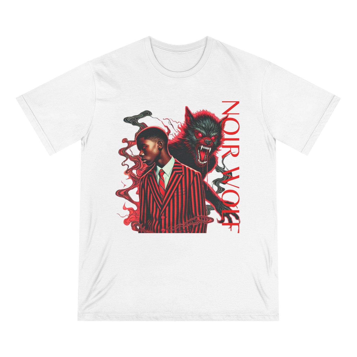 Noir Wolf Graphic Organic T-shirt - Perfect for Art Lovers and Trendsetters