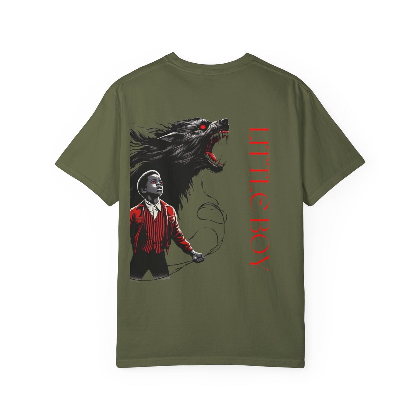 Unisex Garment-Dyed T-shirt Little boy By Noir Wolf