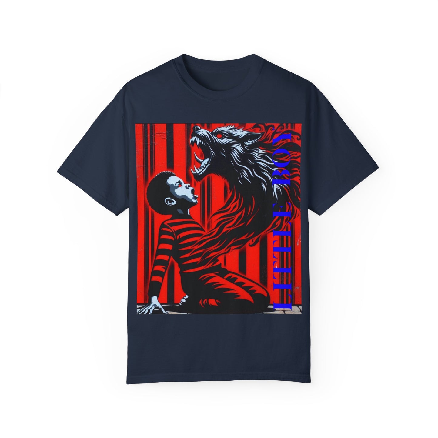 Unisex Garment-Dyed T-shirt Little boy By Noir Wolf