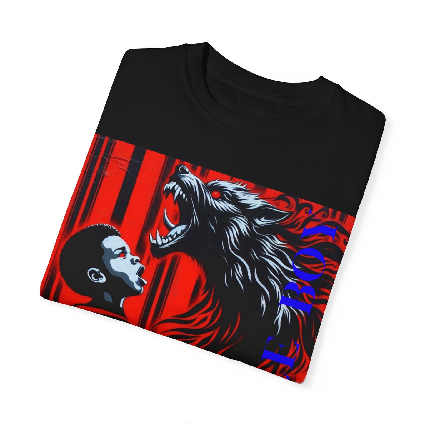 Unisex Garment-Dyed T-shirt Little boy By Noir Wolf