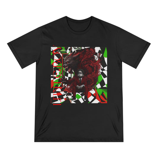 Unisex Organic Staple T-Shirt - 'Noir Wolf' Graphic Art Tee