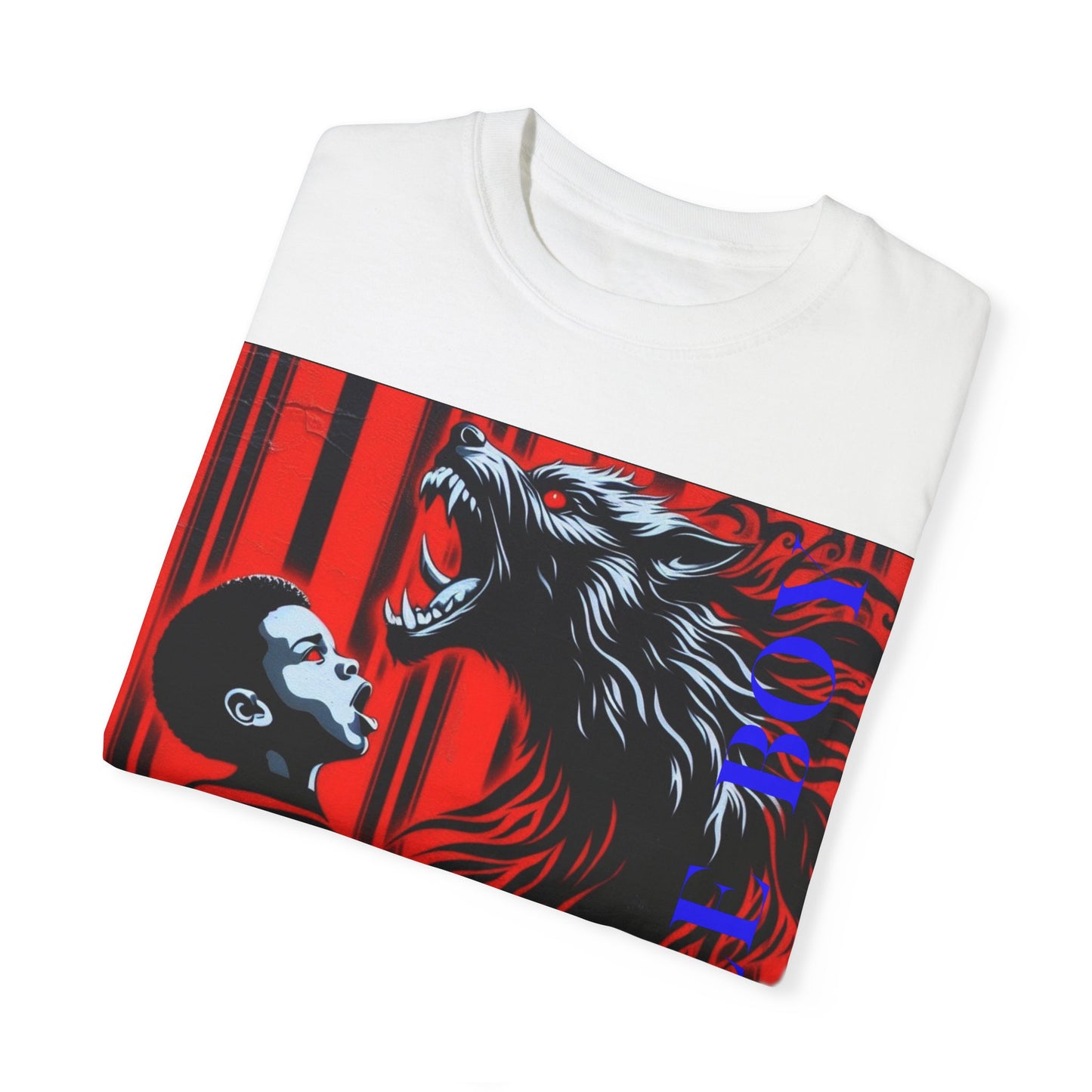 Unisex Garment-Dyed T-shirt Little boy By Noir Wolf