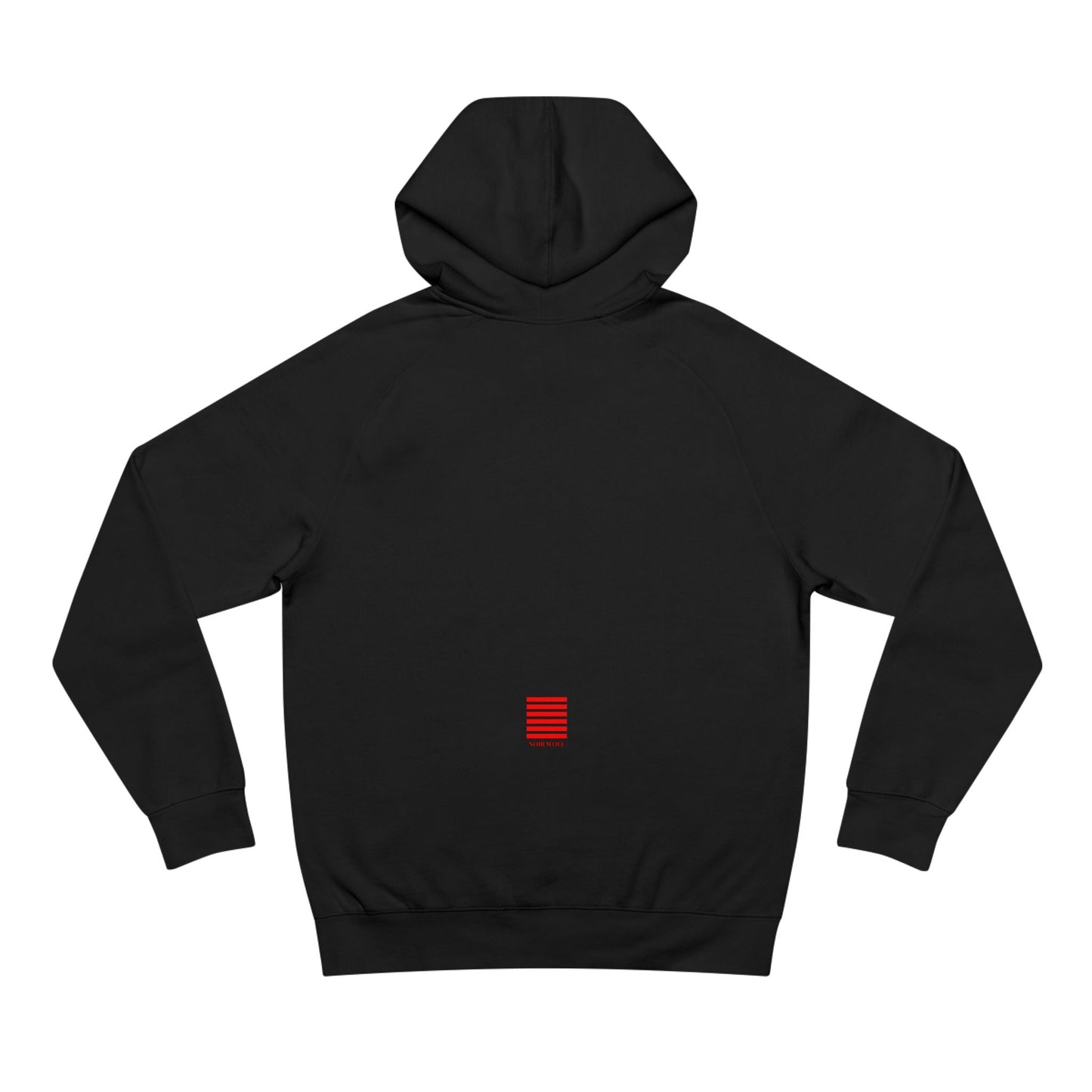 Noir Wolf Hoodie - Red Smoky Wolf Silhouette Graphic