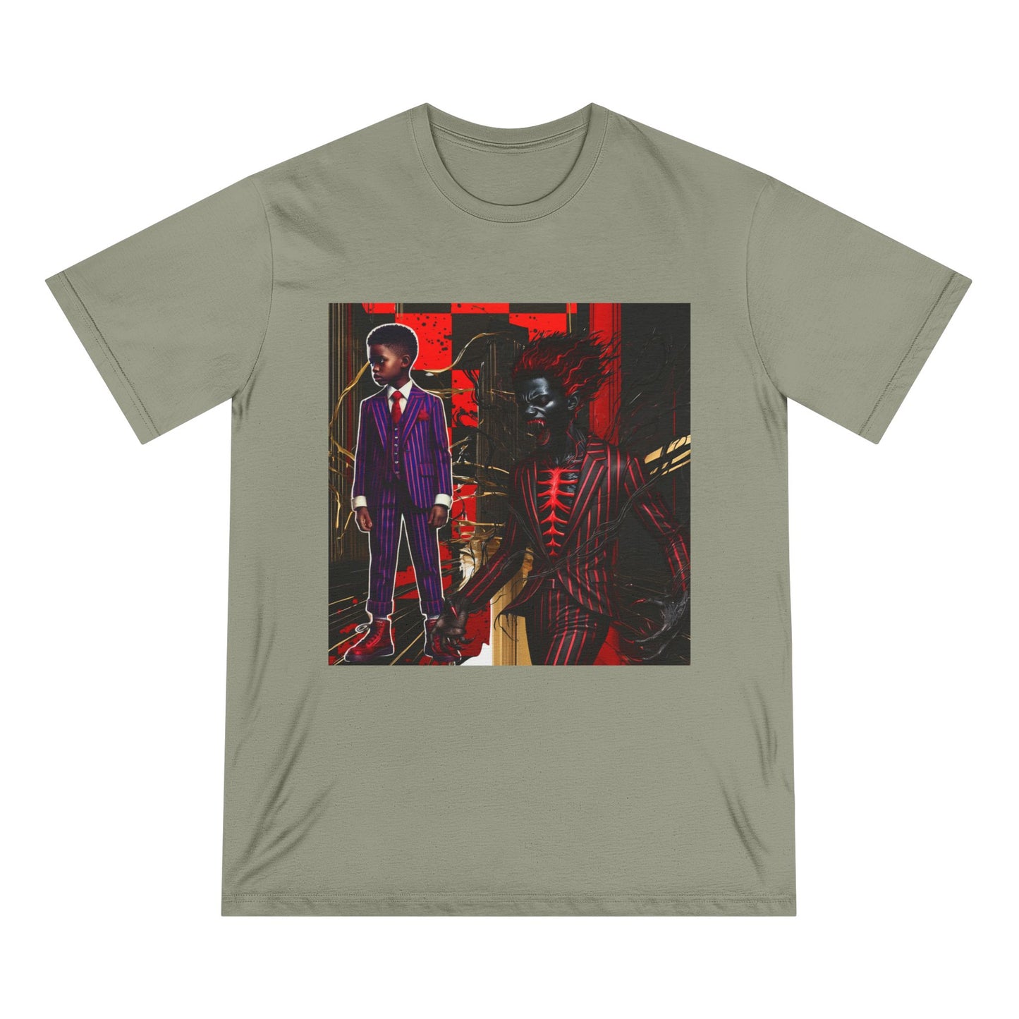 Stylish Organic T-Shirt with 'Little Boy on the Porch' Design | Perfect for Kids & Trendsetters