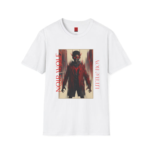 T-Shirt Dark Horrors Little Boy and Noir Wolf Design