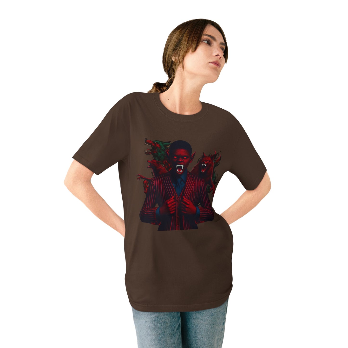 Organic Graphic T-Shirt - Little Boy on the Porch & Noir Wolf Design