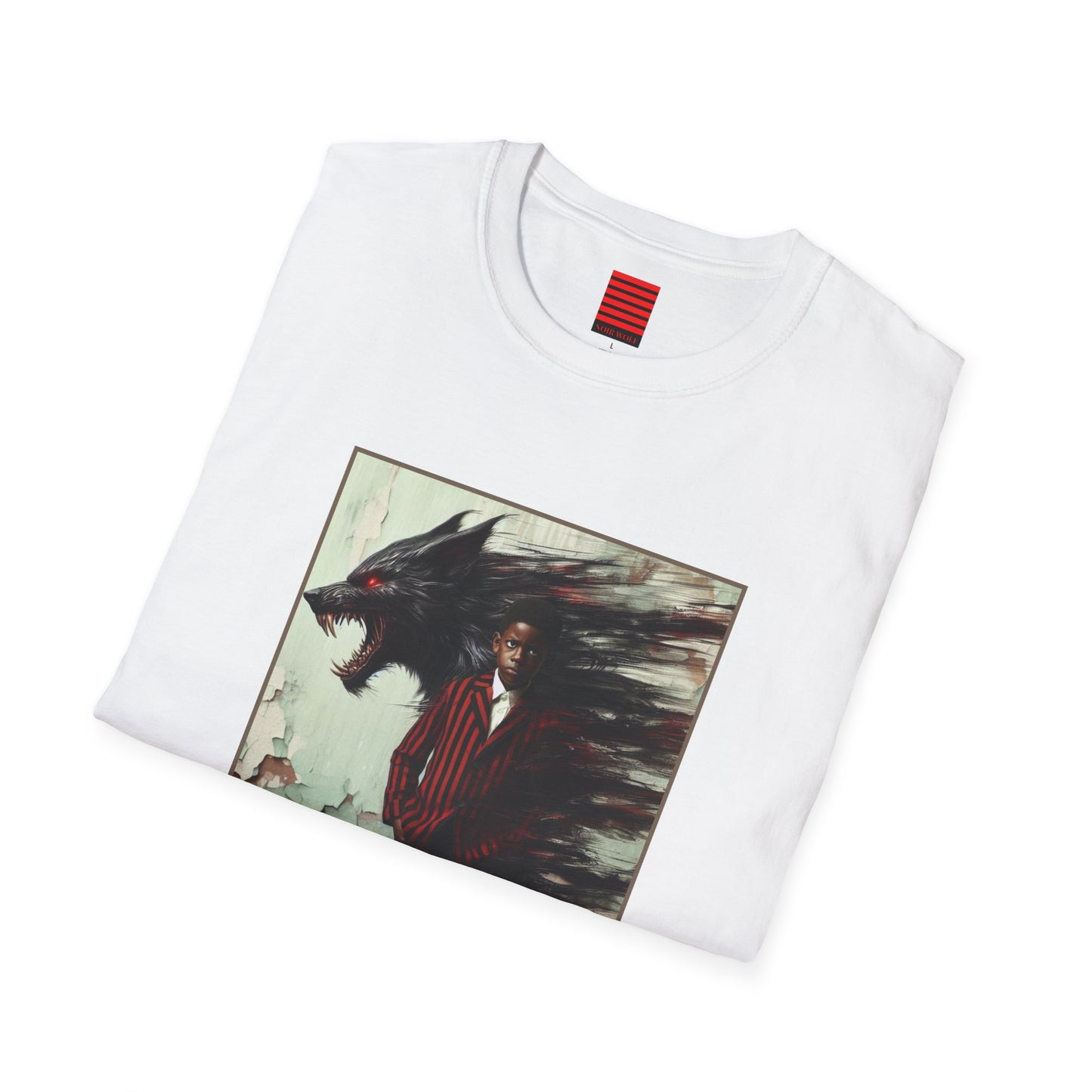 T-Shirt with NOir Wolf Little Boy Design