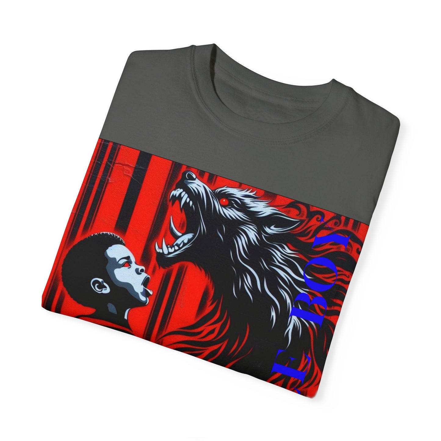 Unisex Garment-Dyed T-shirt Little boy By Noir Wolf